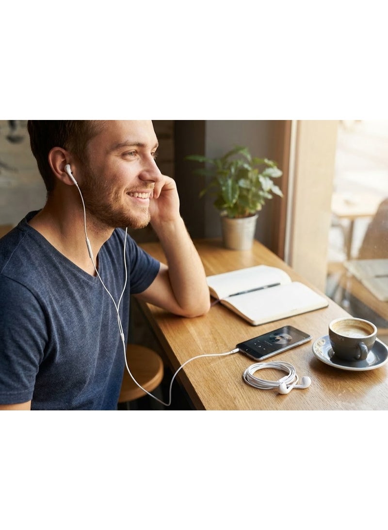 ستارت سماعة أذن سلكية ستيريو ST-39 من ستارت (START) - درايفر كبير 14.2 ملم لصوت جهير (Bass) قوي، ميكروفون عازل للضوضاء، تصميم نصف أذن كلاسيكي مريح - أبيض - Image 5